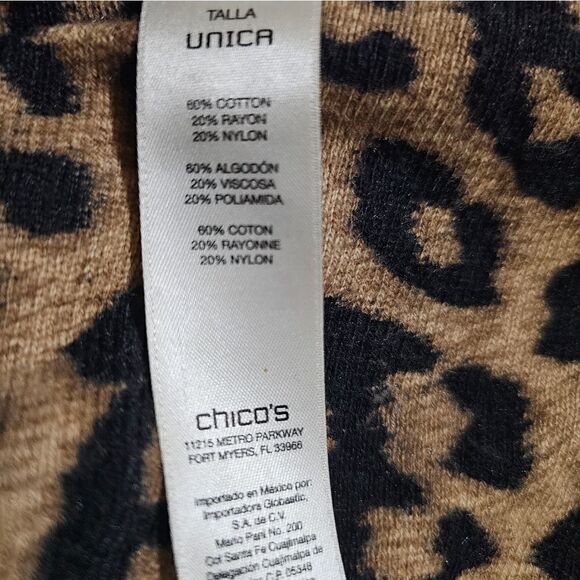 CHICO'S ’s Leopard Animal Print Cape - One Size - Picture 6 of 6